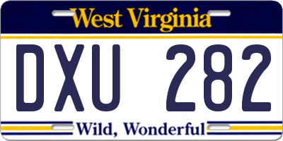WV license plate DXU282