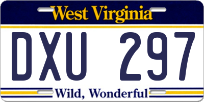 WV license plate DXU297