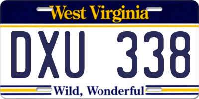 WV license plate DXU338