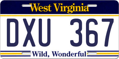 WV license plate DXU367