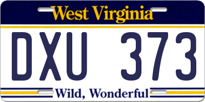 WV license plate DXU373