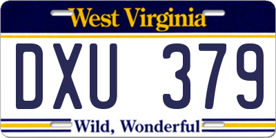 WV license plate DXU379