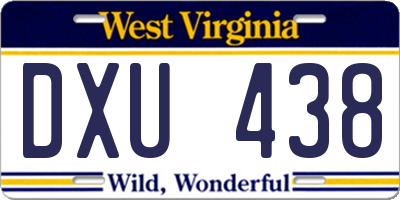 WV license plate DXU438