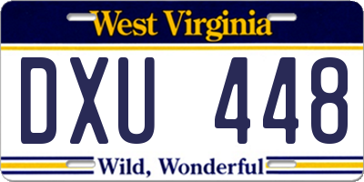 WV license plate DXU448