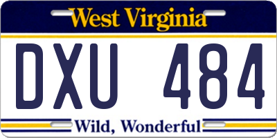 WV license plate DXU484