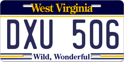 WV license plate DXU506