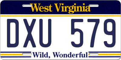 WV license plate DXU579