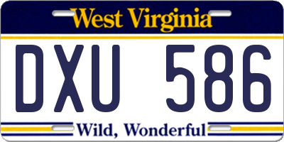 WV license plate DXU586