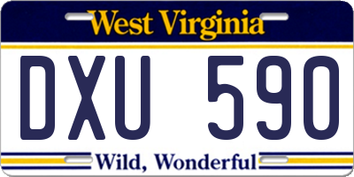 WV license plate DXU590