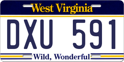 WV license plate DXU591