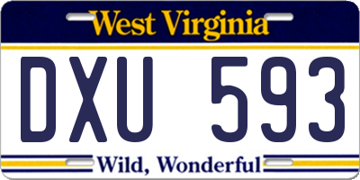 WV license plate DXU593