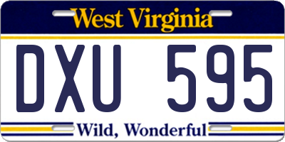 WV license plate DXU595