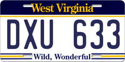 WV license plate DXU633