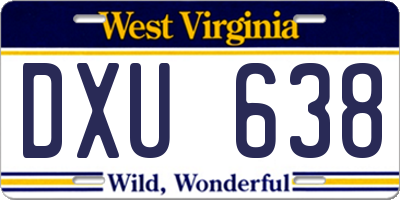 WV license plate DXU638