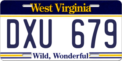 WV license plate DXU679