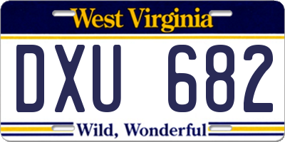 WV license plate DXU682