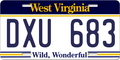 WV license plate DXU683