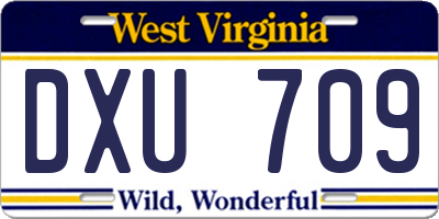 WV license plate DXU709