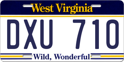 WV license plate DXU710