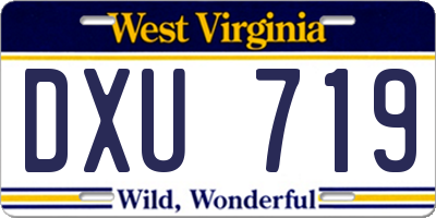 WV license plate DXU719