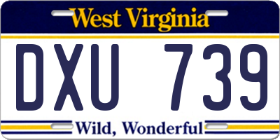 WV license plate DXU739