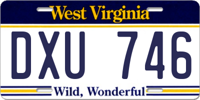 WV license plate DXU746