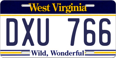 WV license plate DXU766