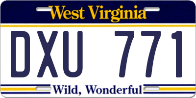 WV license plate DXU771