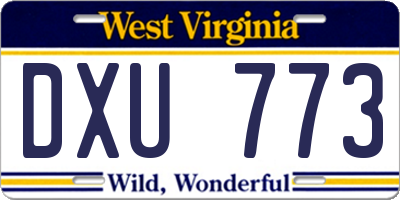 WV license plate DXU773