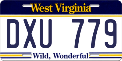 WV license plate DXU779
