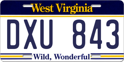 WV license plate DXU843