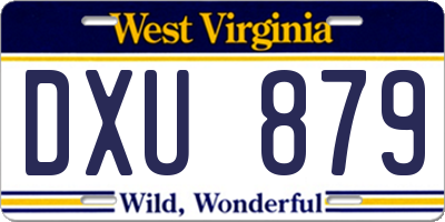 WV license plate DXU879