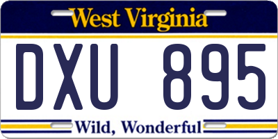 WV license plate DXU895