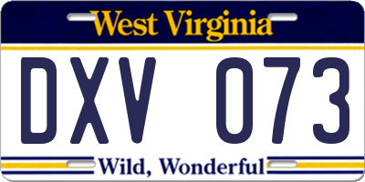 WV license plate DXV073