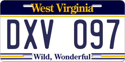 WV license plate DXV097