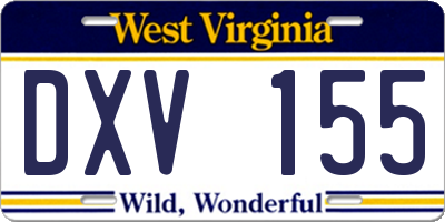 WV license plate DXV155