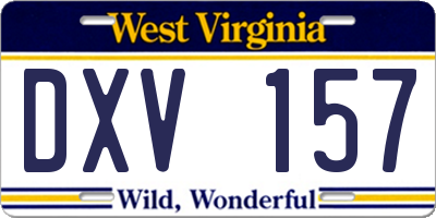 WV license plate DXV157