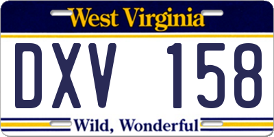 WV license plate DXV158