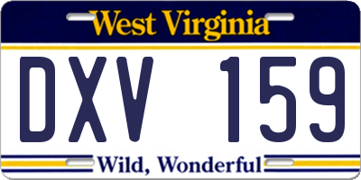 WV license plate DXV159