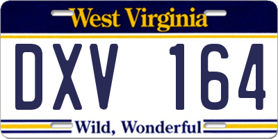 WV license plate DXV164