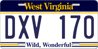 WV license plate DXV170