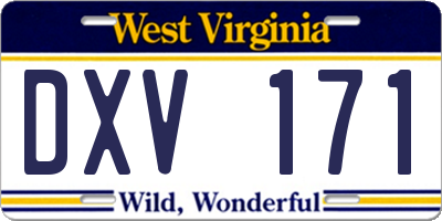 WV license plate DXV171