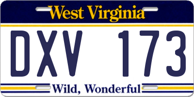 WV license plate DXV173
