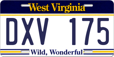 WV license plate DXV175