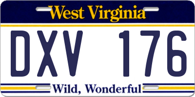 WV license plate DXV176