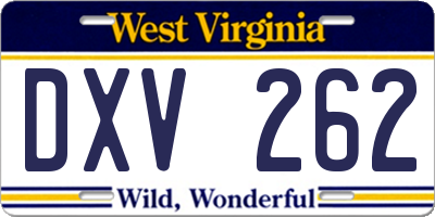 WV license plate DXV262