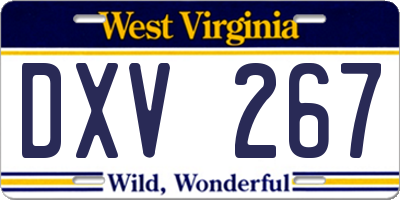 WV license plate DXV267