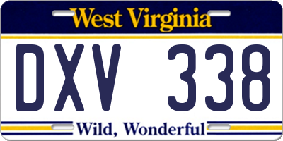 WV license plate DXV338