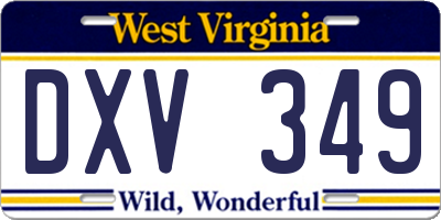 WV license plate DXV349