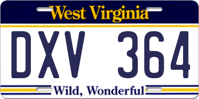 WV license plate DXV364